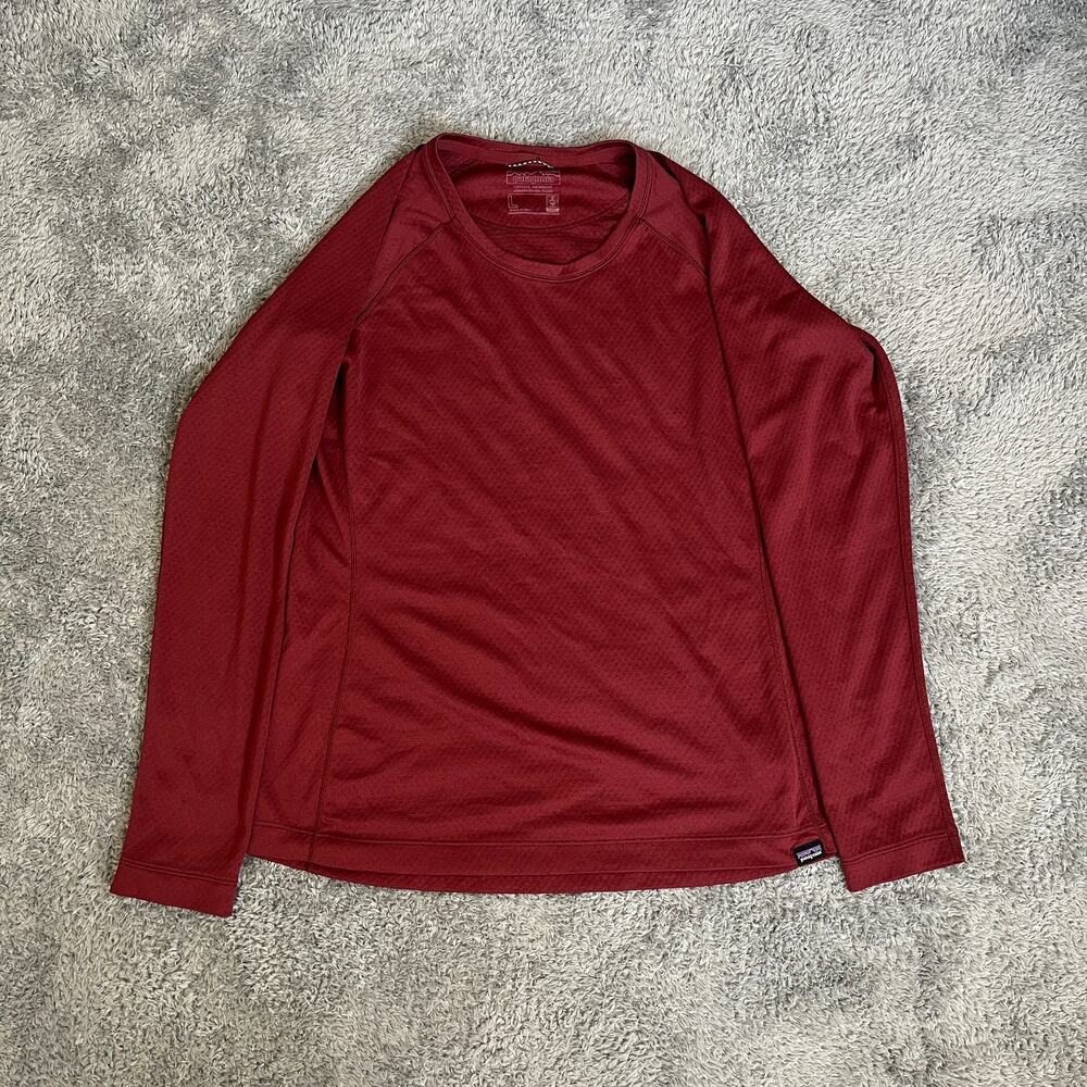 Patagonia Capilene Midweight Burgundy Baselayer Crew Neck Shirt Women's Size L